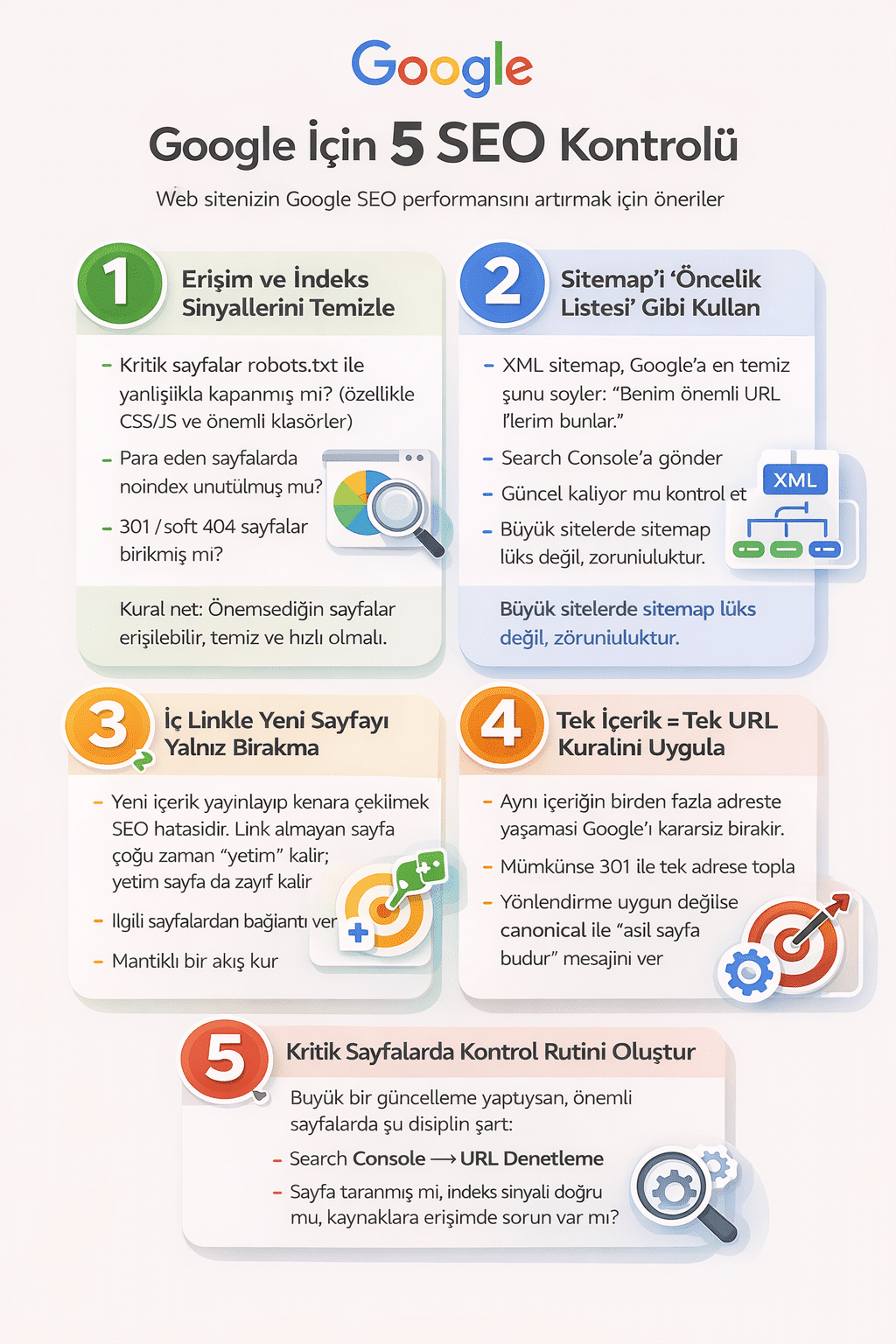5 Seo kontrol listesi